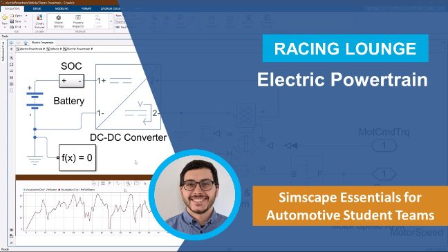 This video shows students how they can start modeling electric powertrains in Simscape™, including a battery, motor, and differential.