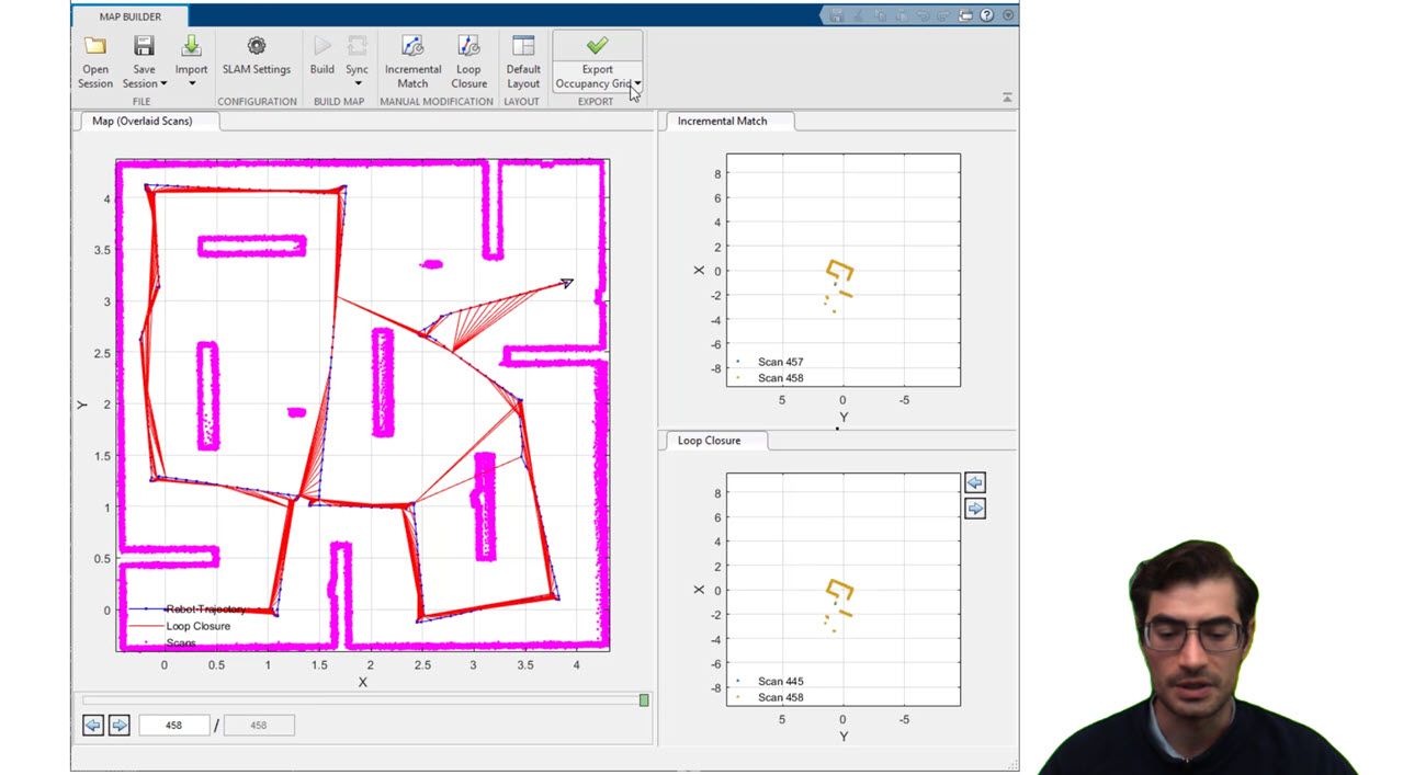 Learn how to create and simulate digital map representations for autonomous navigation of mobile robots and unmanned ground vehicles using MATLAB, Simulink, and ROS-enabled systems.
