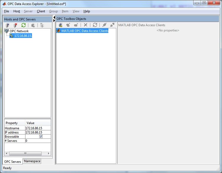 The OPC Data Access Explorer app in MATLAB