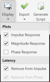 Impulse Response Measurer app display menu.