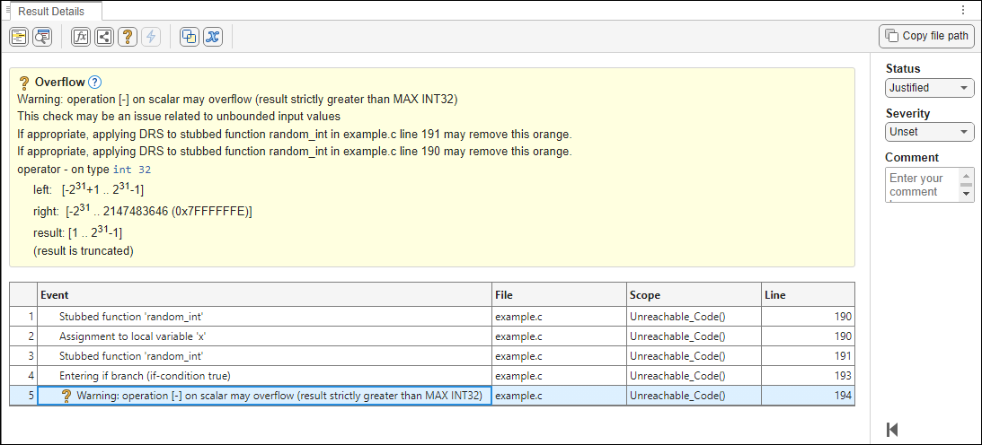 Traceback for an Overflow orange check.