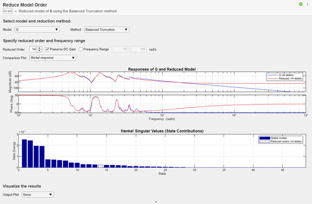 Reduce Model Order task in Live Editor