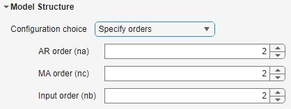 Options for the specify orders configuration choice