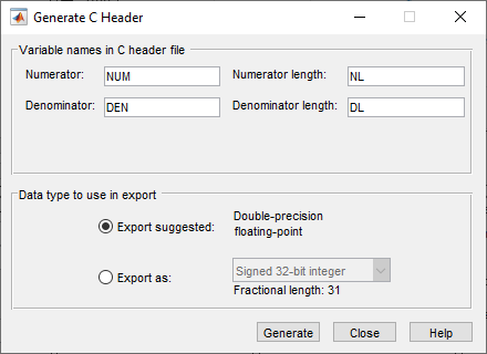 matlab using filter from filter designer