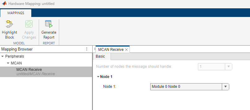 MCAN Receive peripheral configuration