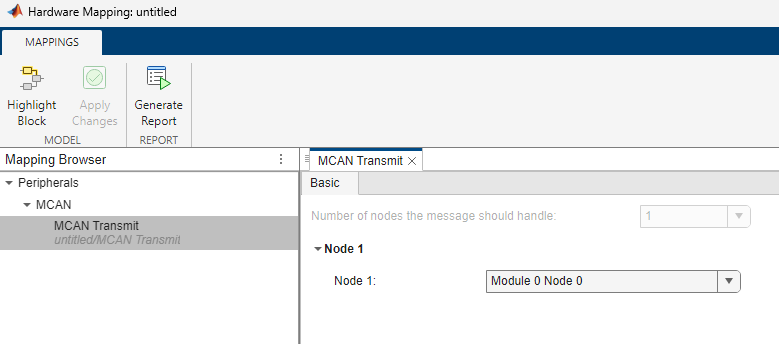 MCAN Transmit peripheral configuration