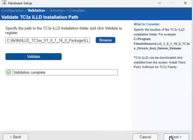 Validate TC3x iLLD in hardware setup