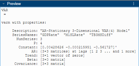 Object display of VAR