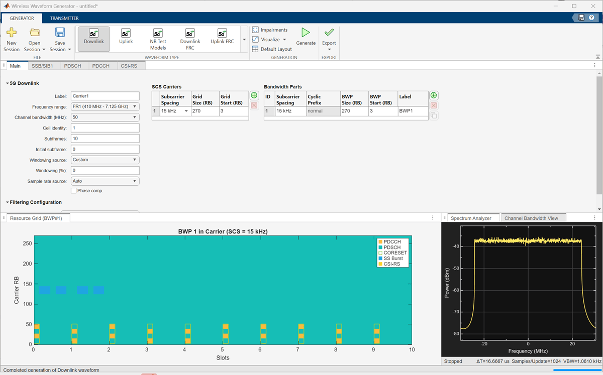 App-Based 5G Waveform Generation