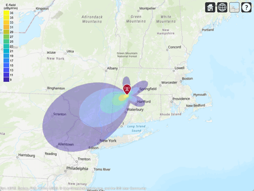 Visualize Antenna Field Strength Map on Earth