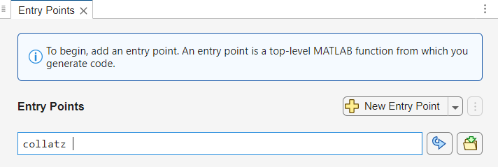 Entry points pane