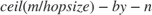 $ceil(m/hop size)-by-n$