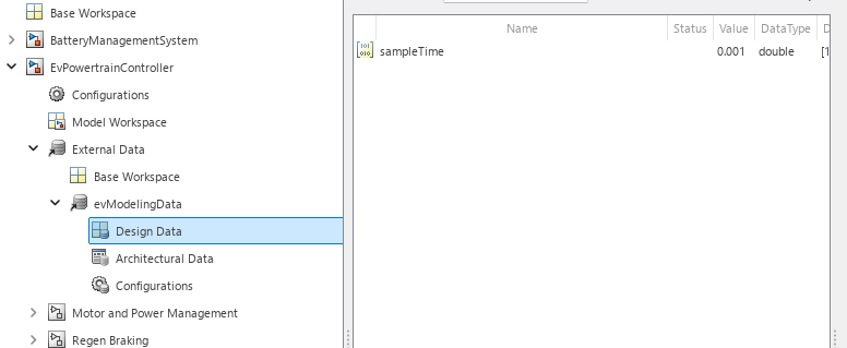 Design data section of the data dictionary.