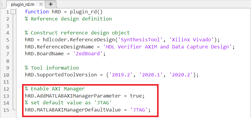 Use JTAG AXI Manager to Control HDL Coder Generated IP Core