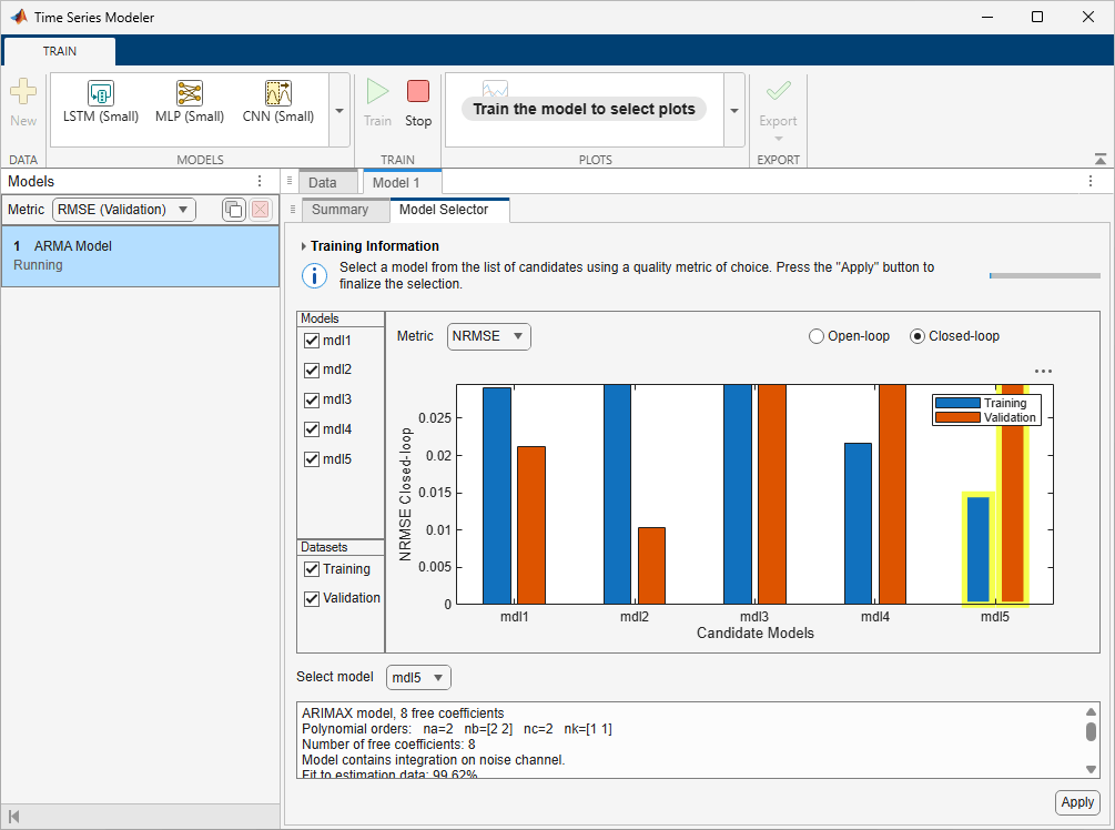 Predict Battery State-Of-Charge Using Time Series Modeler App