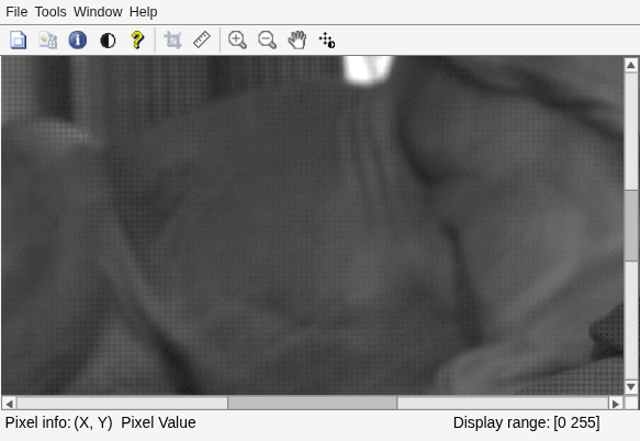 Figure Image Tool 2 - mandi.rset contains an axes object and other objects of type uimenu, uitoolbar, uipanel. The hidden axes object contains an object of type image.