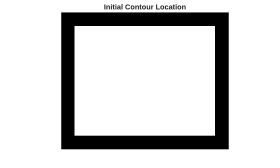 Figure contains an axes object. The hidden axes object with title Initial Contour Location contains an object of type image.
