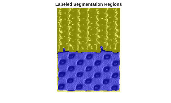 Figure contains an axes object. The hidden axes object with title Labeled Segmentation Regions contains an object of type image.