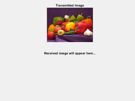 Figure Image Plot contains an axes object. The hidden axes object with title Transmitted Image contains an object of type image.