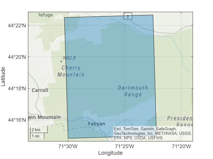 Figure contains an axes object with type geoaxes. The geoaxes object contains an object of type polygon.