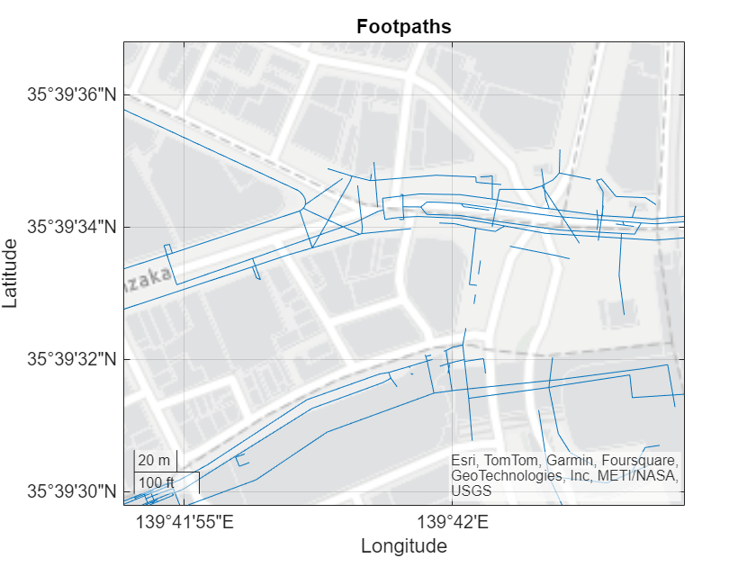 Figure contains an axes object with type geoaxes. The geoaxes object contains an object of type line.