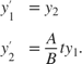 $$\begin{array}{cl} y'_1 &= y_2\\ y'_2 &= \frac{A}{B} t y_1. \end{array}$$