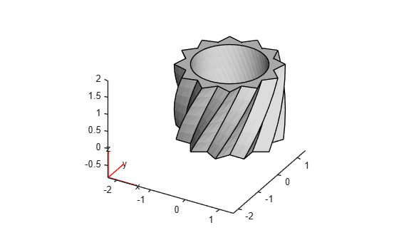 Extruded 3-D geometry with a 45-degree twist