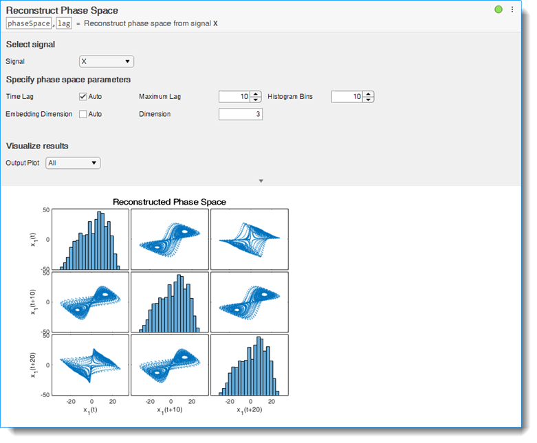 Reconstruct Phase Space and Estimate Condition Indicators Using Live Editor Tasks