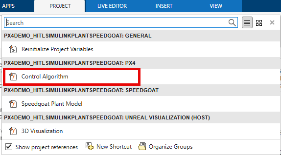 Control Algorithm shortcut.