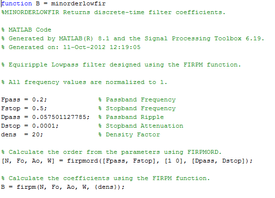 apply filter from filter designer matlab