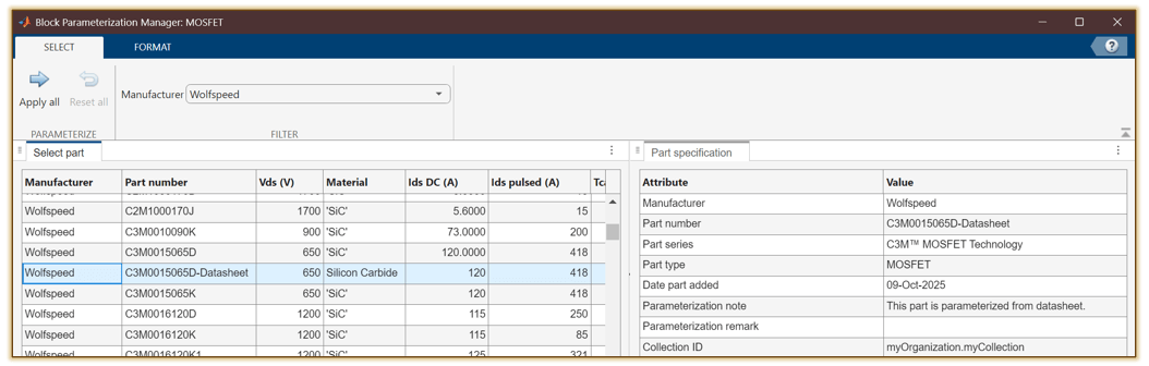 Create and Install MOSFET Part Collection