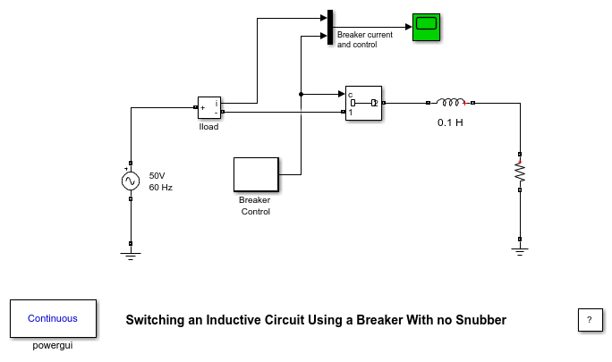 Switching an Inductive Circuit Using a Breaker With No Snubber