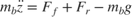 $$m_b\ddot{z} = F_{f} + F_{r} - m_b g$$