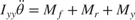 $$I_{yy} \ddot{\theta} = M_{f} + M_{r} + M_y $$