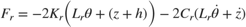 $$F_{r} = -2K_r \Big(L_r\theta + (z + h)\Big) -2C_r ( L_r \dot{\theta} + \dot{z})$$