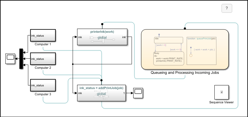 Monitor Ink Status on Shared Printer Using Simulink Functions