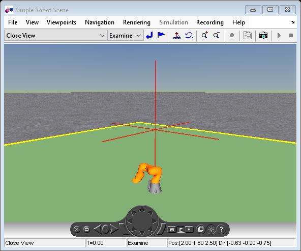 Figure Simple Robot Scene contains objects of type hgjavacomponent, uimenu, uipanel, uitoolbar.