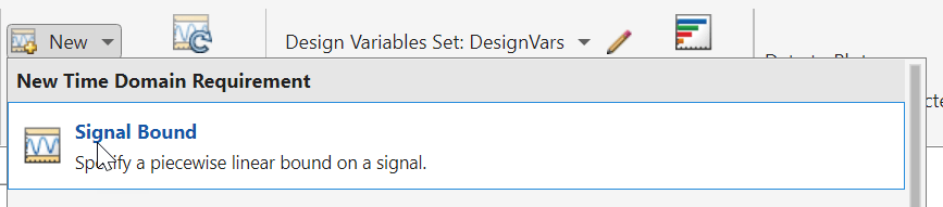 Signal Bound is selected in the drop-down list for New