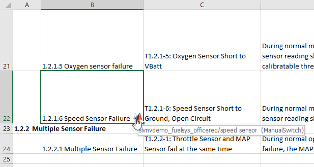 Requirement 1.2.1.6 is shown in the Excel file with a backlink