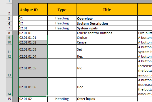 Import Requirements from a Microsoft Excel Document