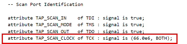 TCK clock frequency