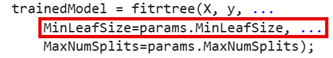 training function definition section of the model class file