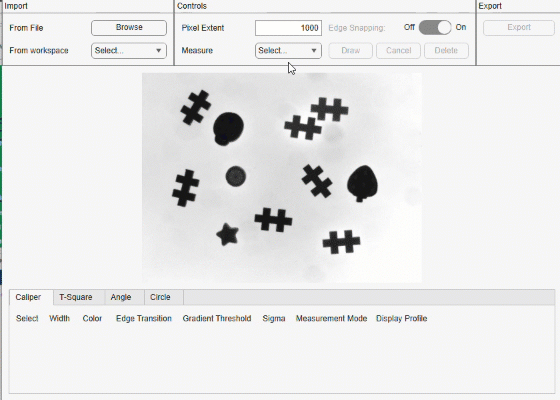 T-square measurement in the app