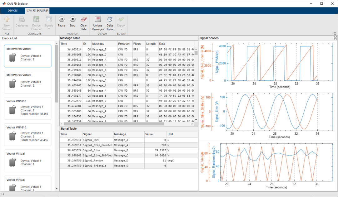 Receive and Visualize CAN FD Data Using CAN FD Explorer