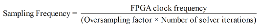 Sampling frequency equation.