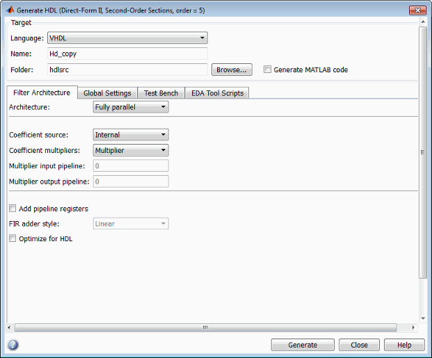 Generate HDL tool