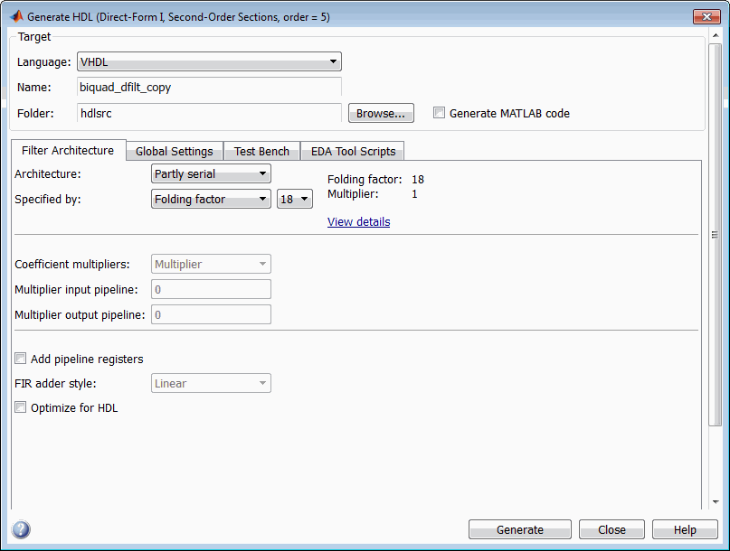 Generate HDL tool