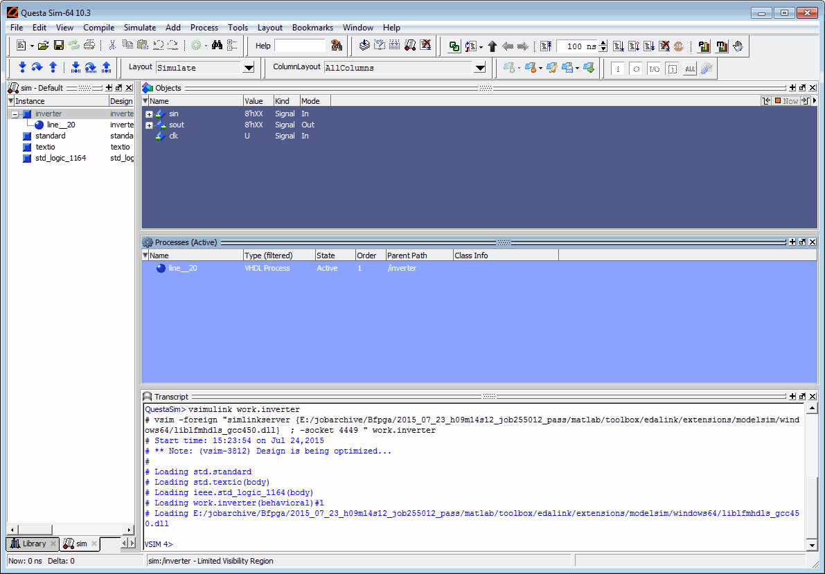 modelsim error loading design