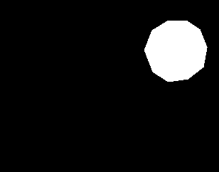 Binary mask image that is white inside the ROI defined by the polygon and black outside the ROI.