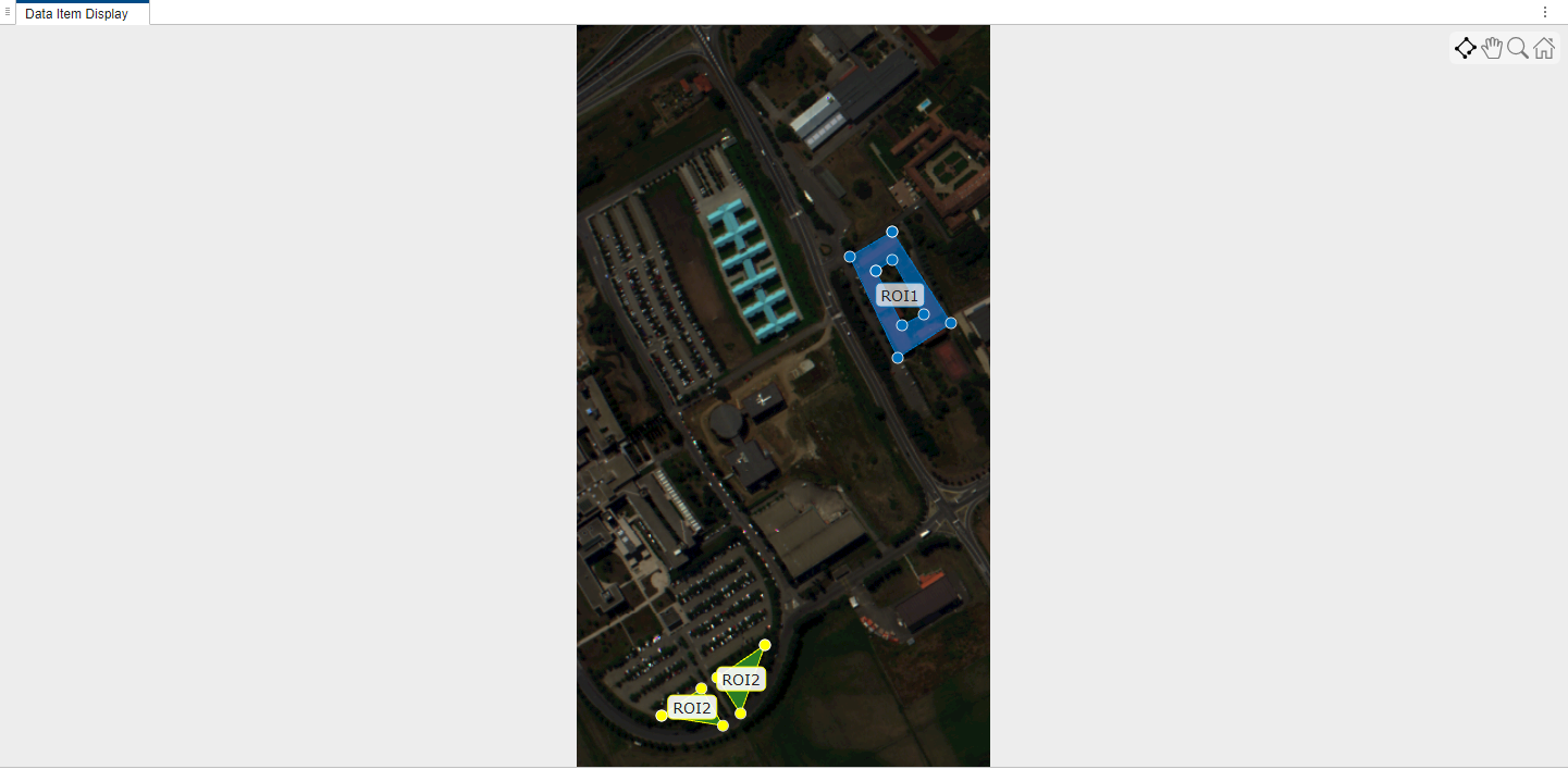 Hyperspectral image with erased ROI in Spectral Image Labeler app.